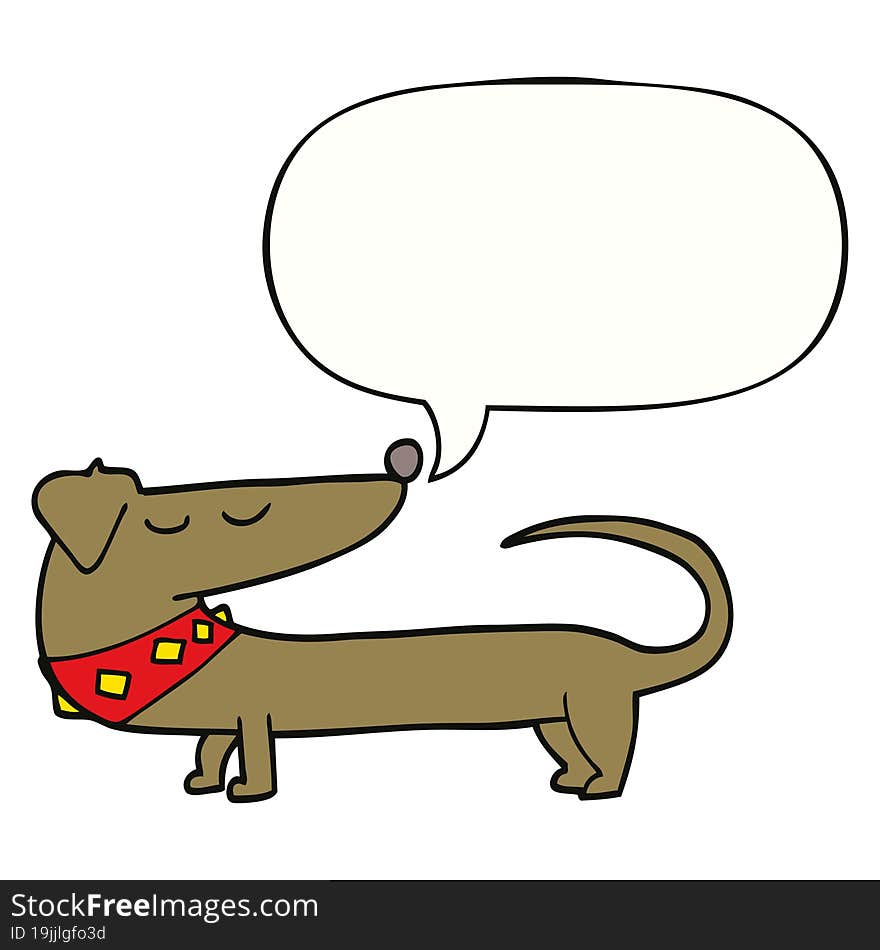 cartoon dog and speech bubble