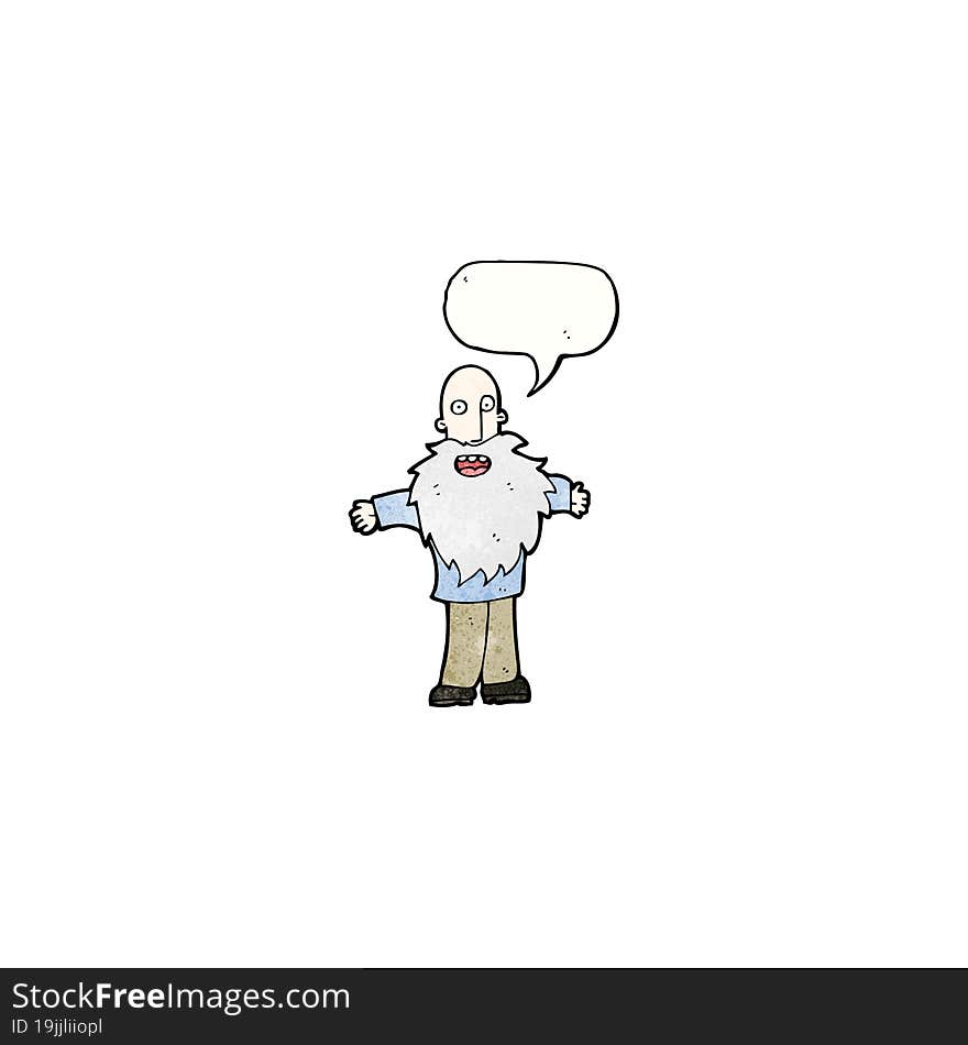 Cartoon Old Man With Speech Bubble