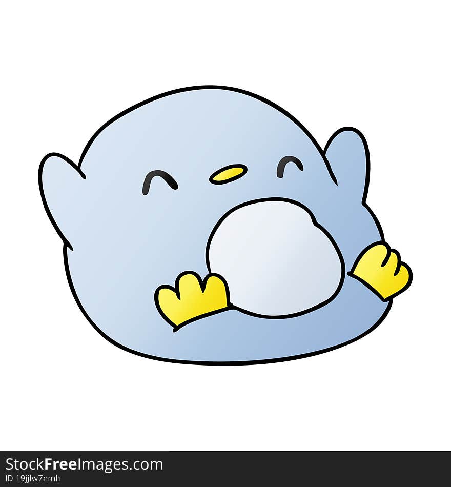 gradient cartoon kawaii of a cute penguin