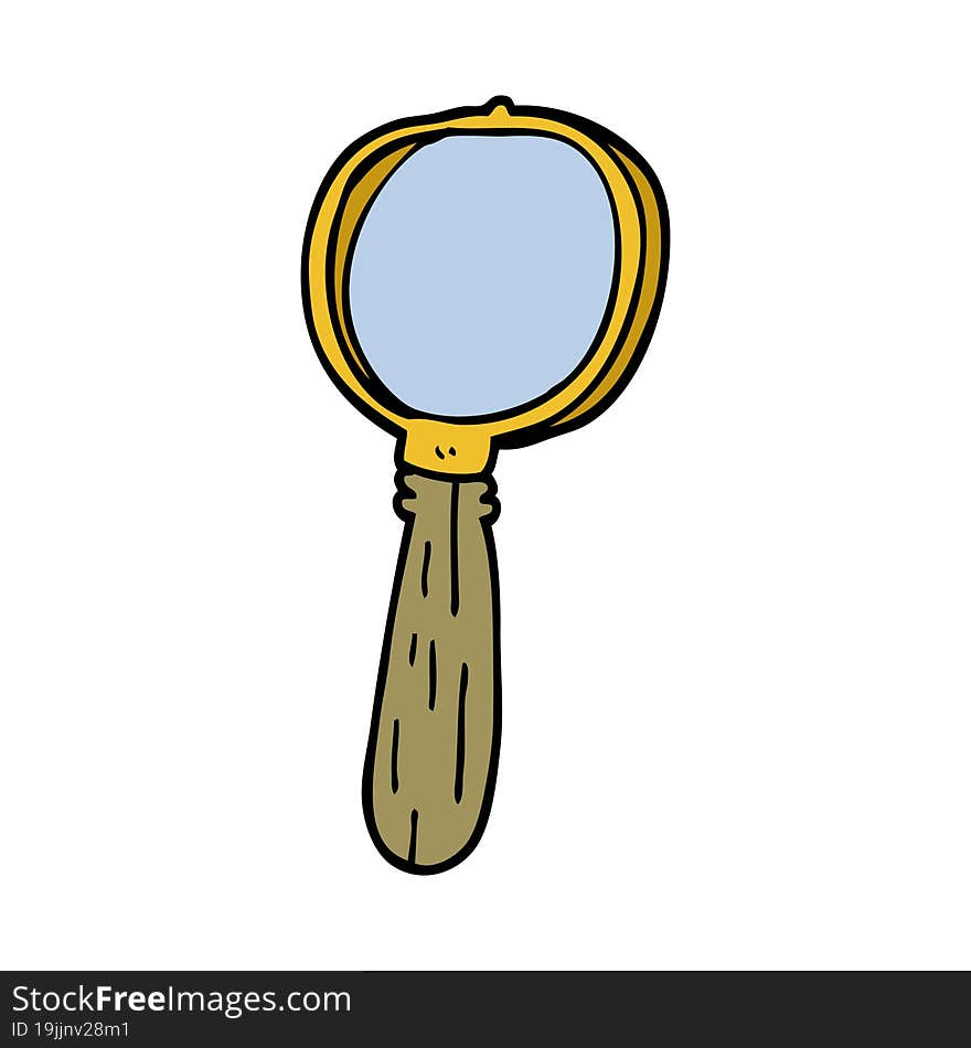 cartoon doodle magnifying glass