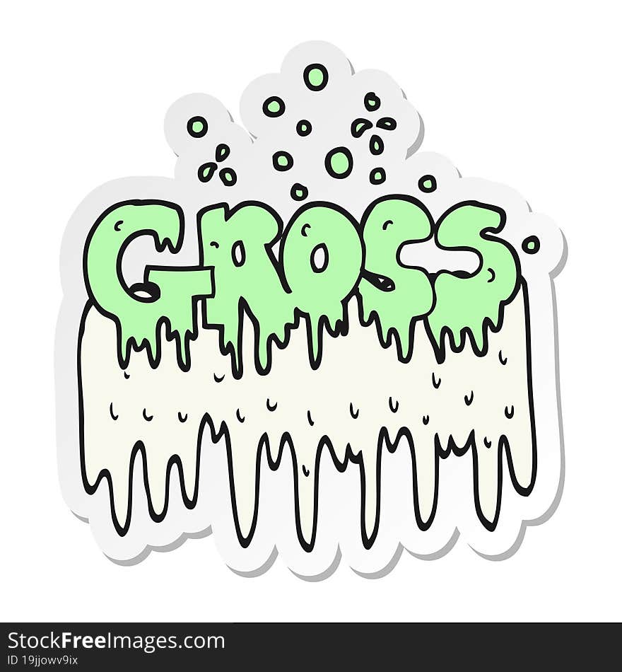 sticker of a cartoon gross symbol