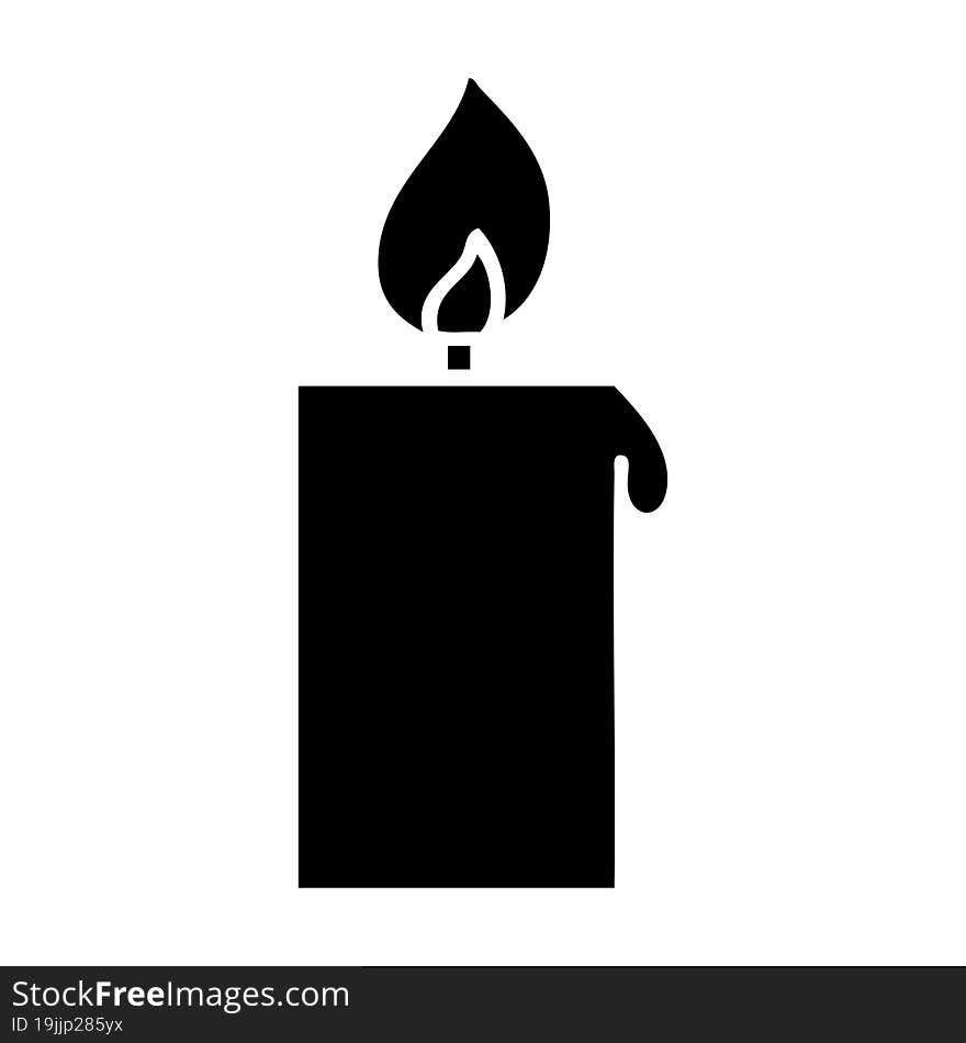 flat symbol lit candle