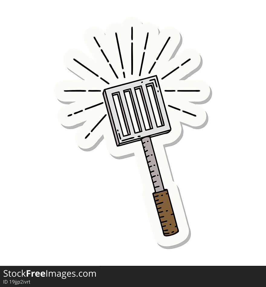 sticker of tattoo style kitchen spatula