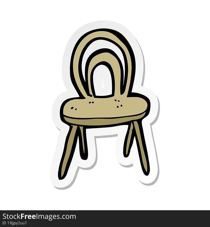 Sticker Of A Cartoon Chair