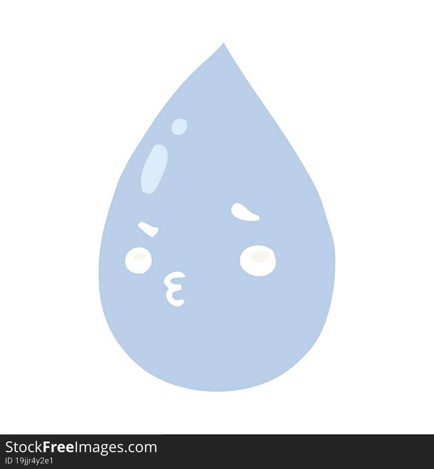 flat color style cartoon cute raindrop