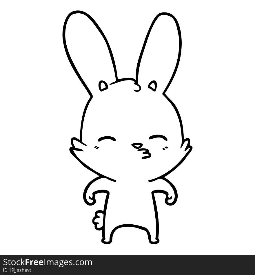 curious bunny cartoon. curious bunny cartoon