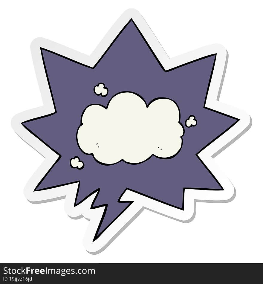 cartoon cloud with speech bubble sticker. cartoon cloud with speech bubble sticker