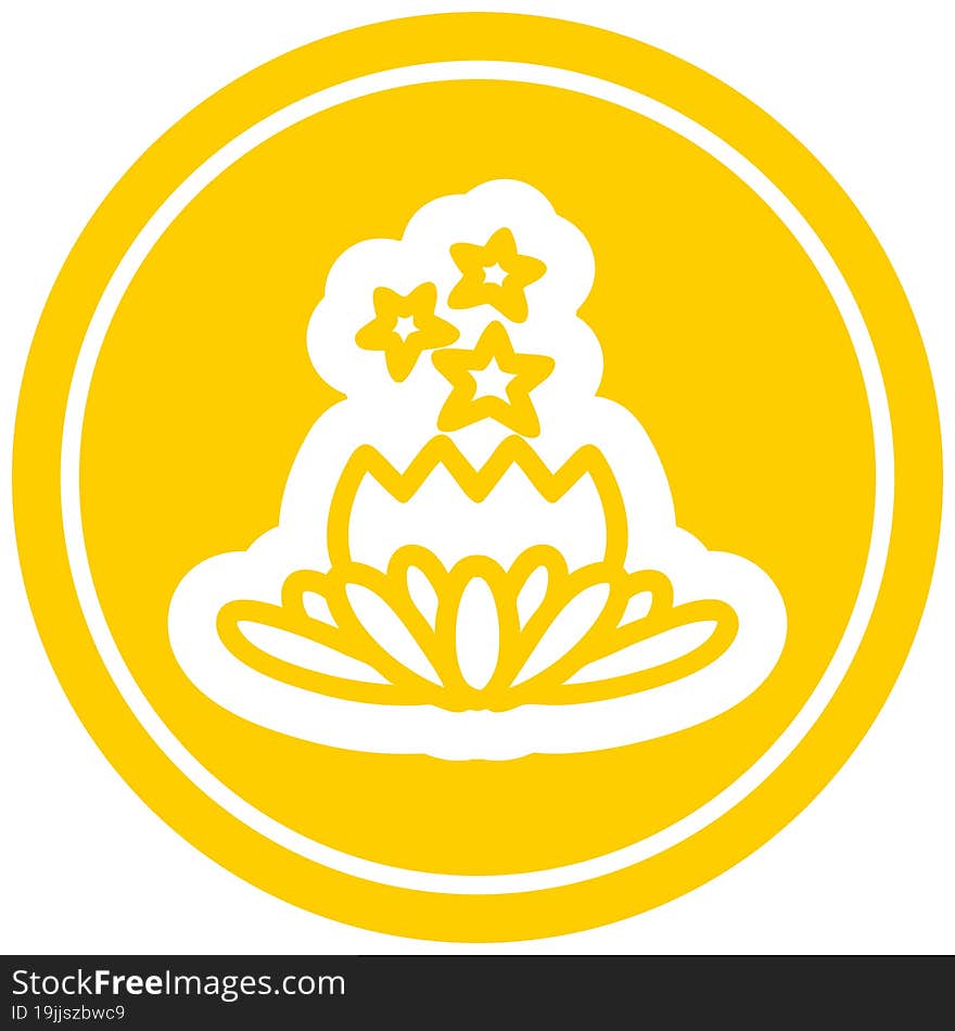 magical flower circular icon