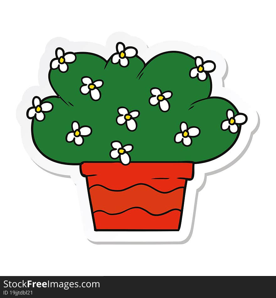 sticker of a cartoon plant