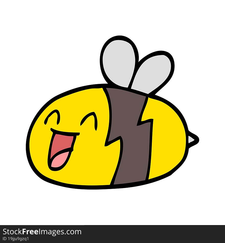 Hand Drawn Doodle Style Cartoon Bee