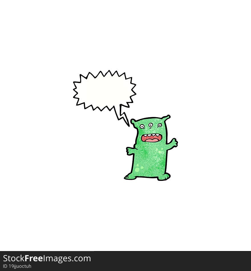 Cartoon Alien Monster Shouting