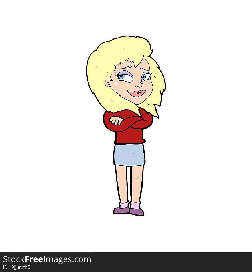 Cartoon Woman With Crossed Arms