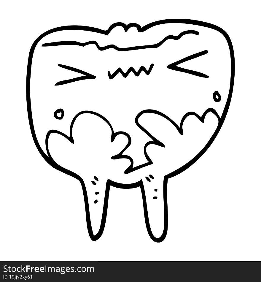 cartoon bad tooth