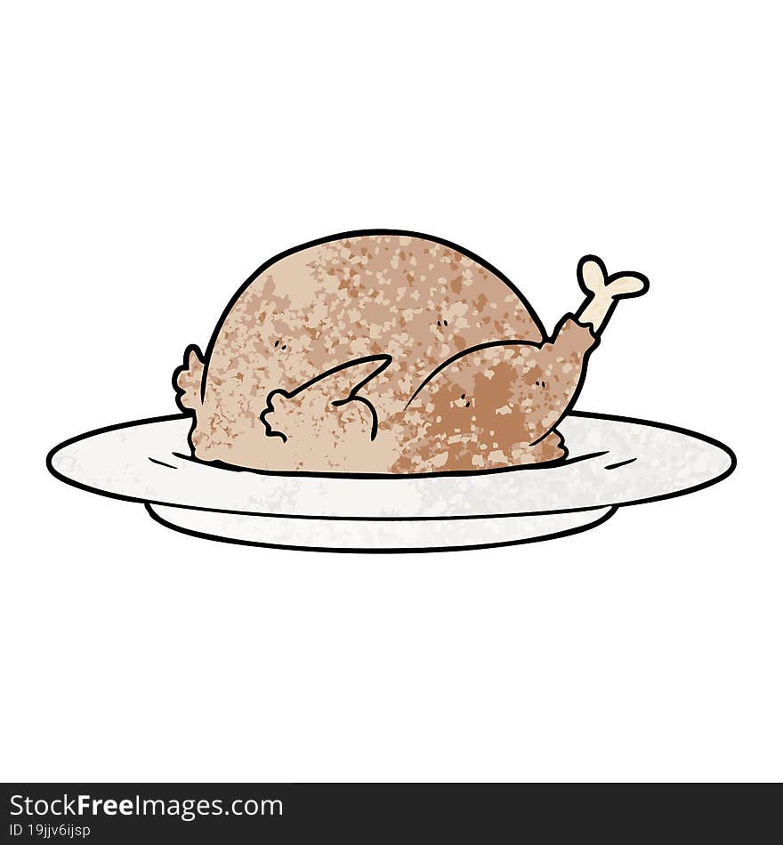 cartoon cooked turkey. cartoon cooked turkey