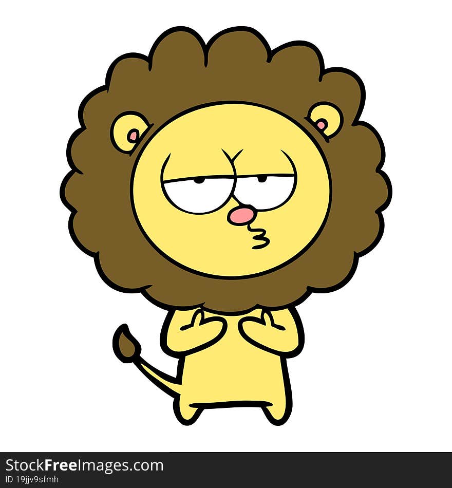 cartoon tired lion. cartoon tired lion