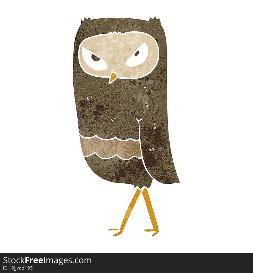 Retro Cartoon Owl