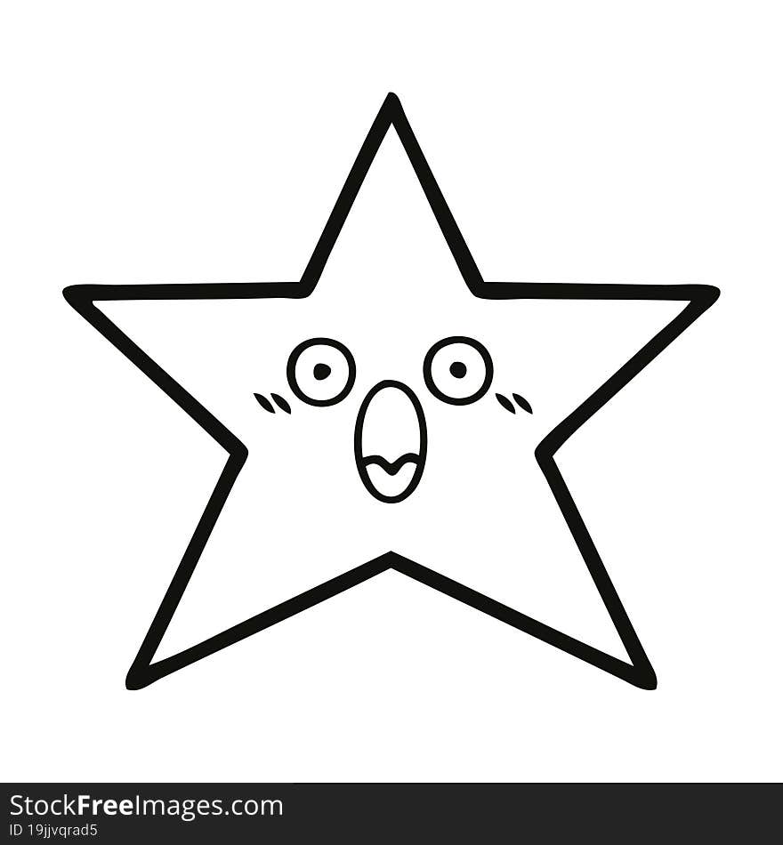 line drawing cartoon of a star fish