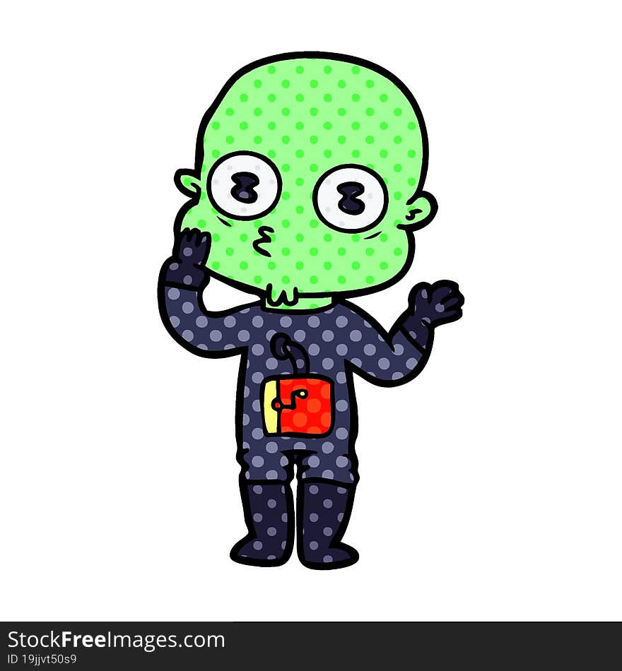 cartoon weird bald spaceman. cartoon weird bald spaceman