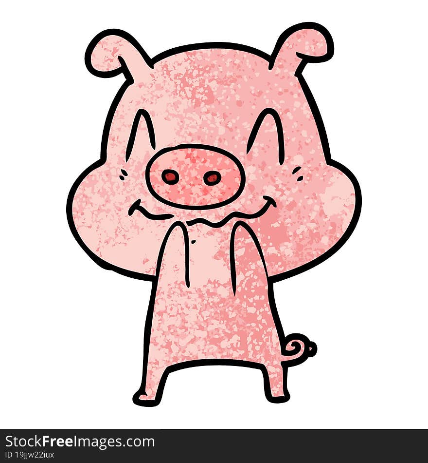 nervous cartoon pig. nervous cartoon pig