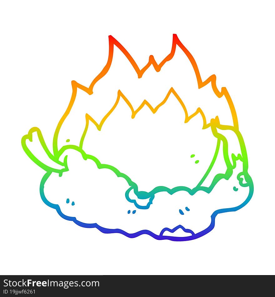 rainbow gradient line drawing cartoon hot chili pepper