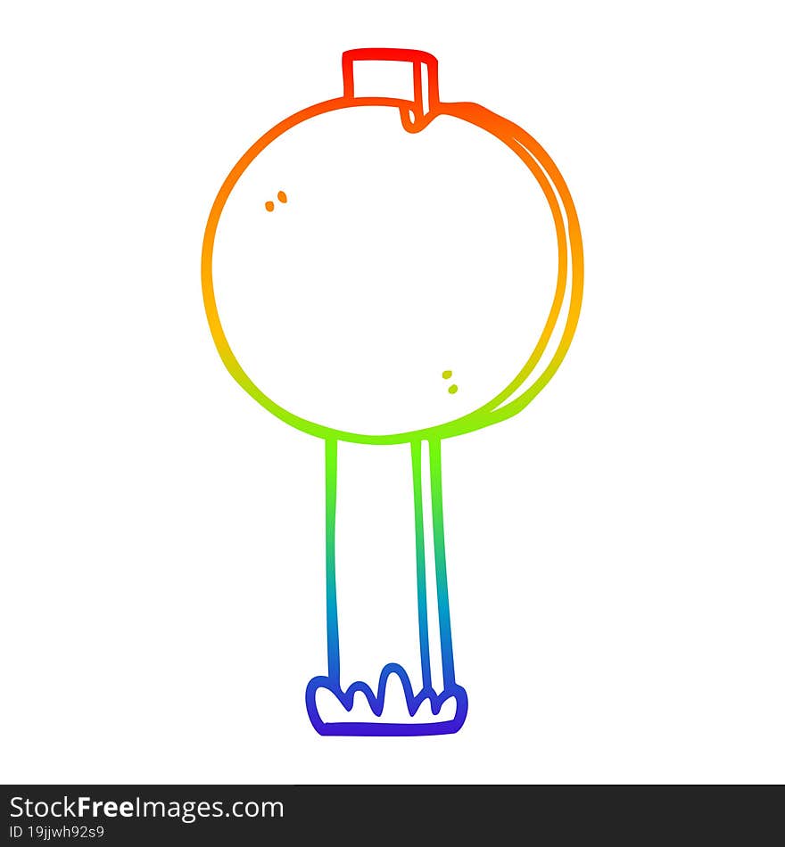 Rainbow Gradient Line Drawing Cartoon Road Sign