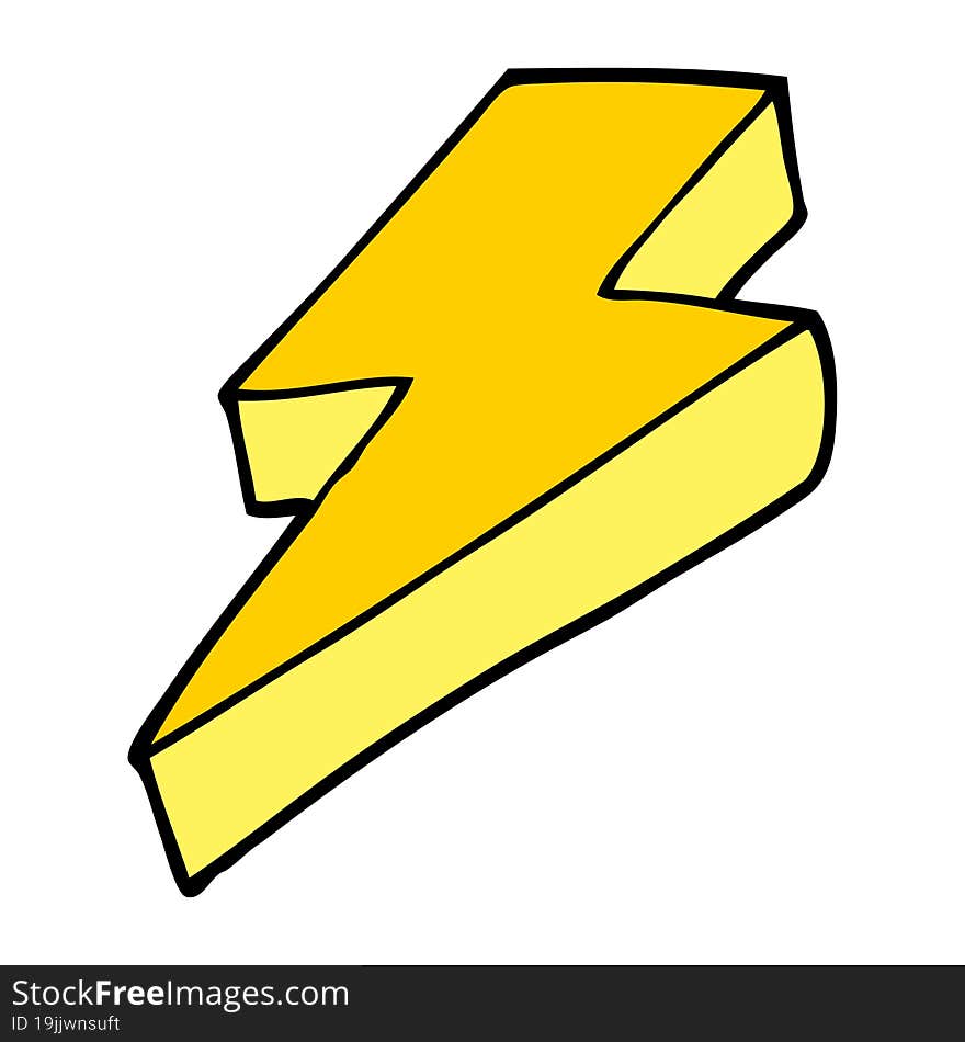 Cartoon Doodle Thunder Bolt