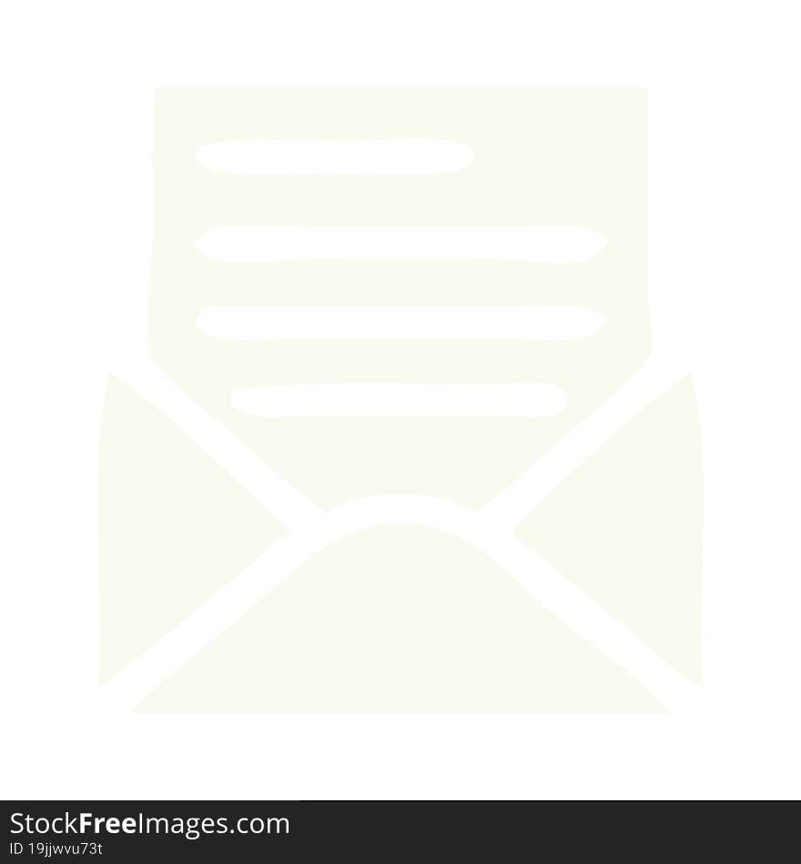 Flat Color Retro Cartoon Letter And Envelope