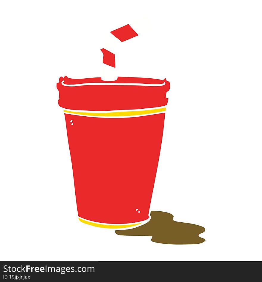 Flat Color Style Cartoon Soda Cup