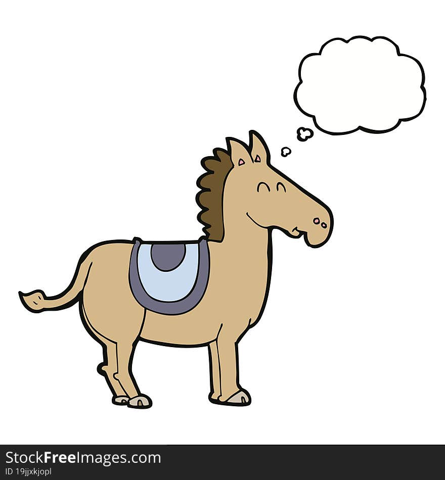 Cartoon Donkey With Thought Bubble