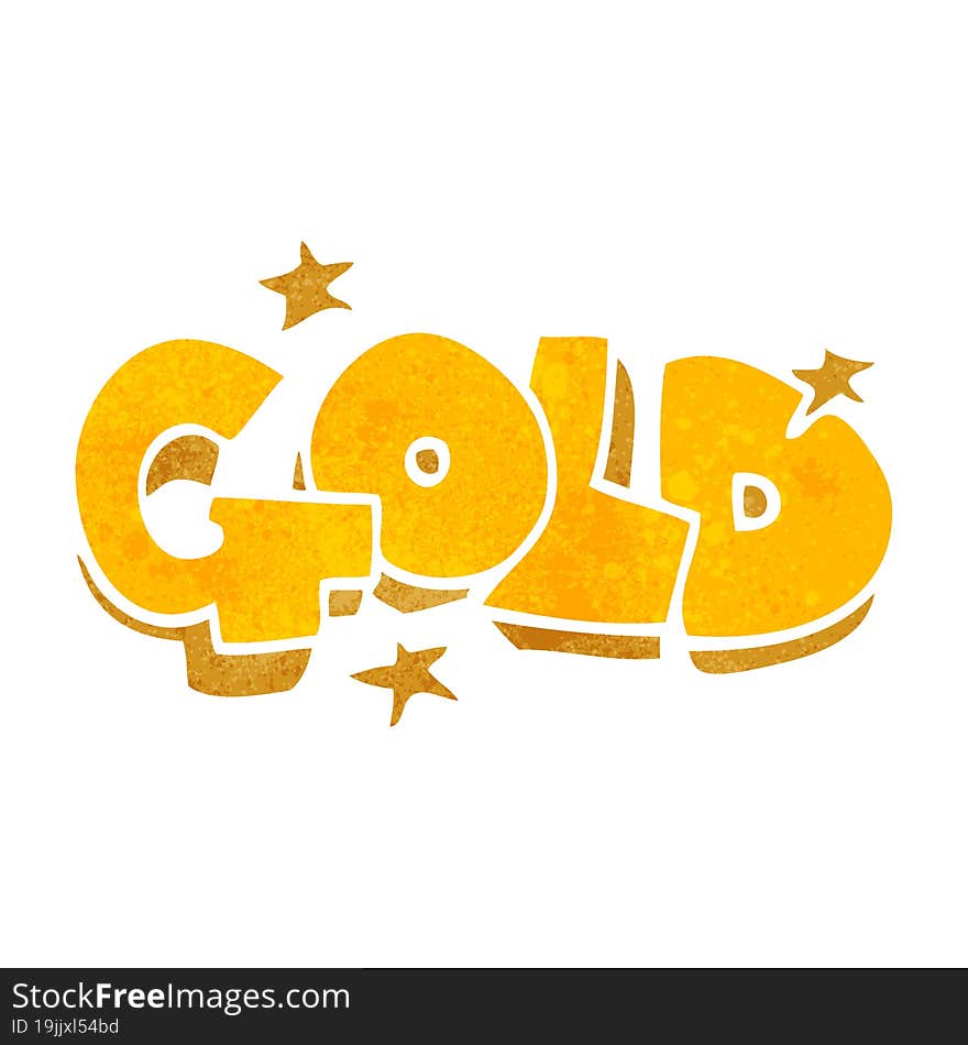 Retro Cartoon Word Gold