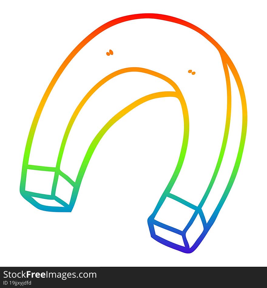 Rainbow Gradient Line Drawing Cartoon Magnet