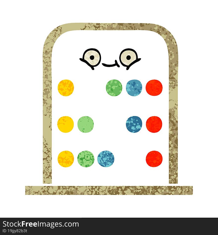 Retro Illustration Style Cartoon Abacus