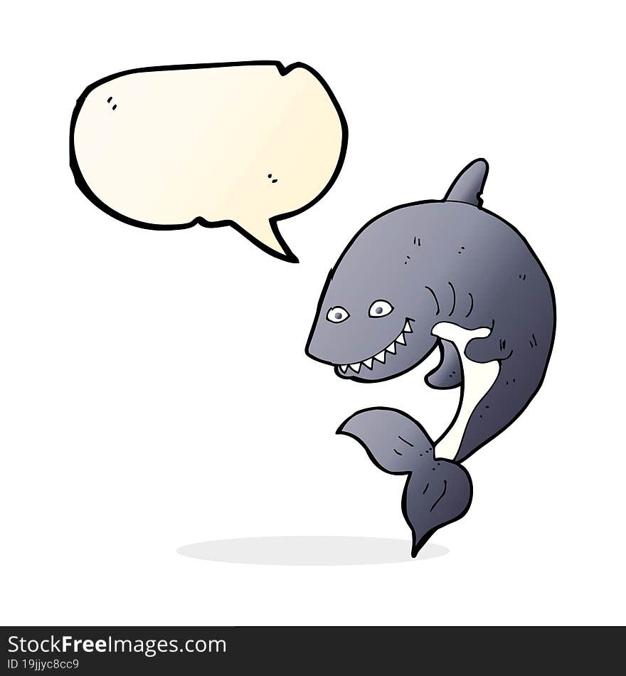 cartoon shark with speech bubble