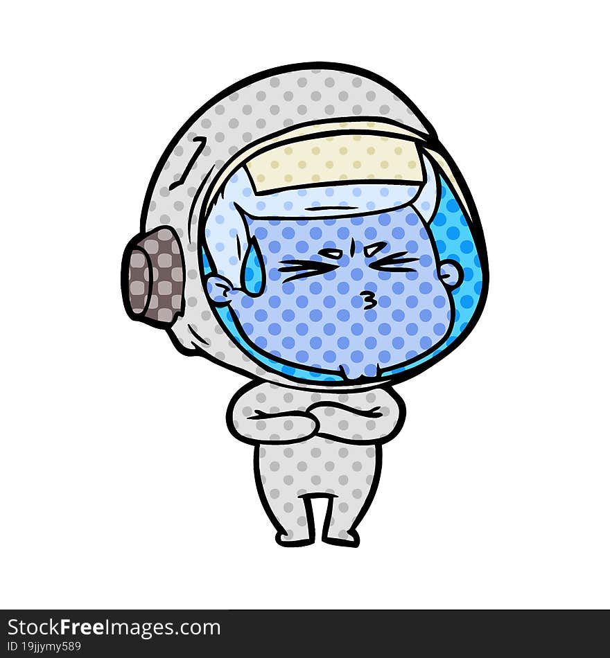 cartoon stressed astronaut. cartoon stressed astronaut