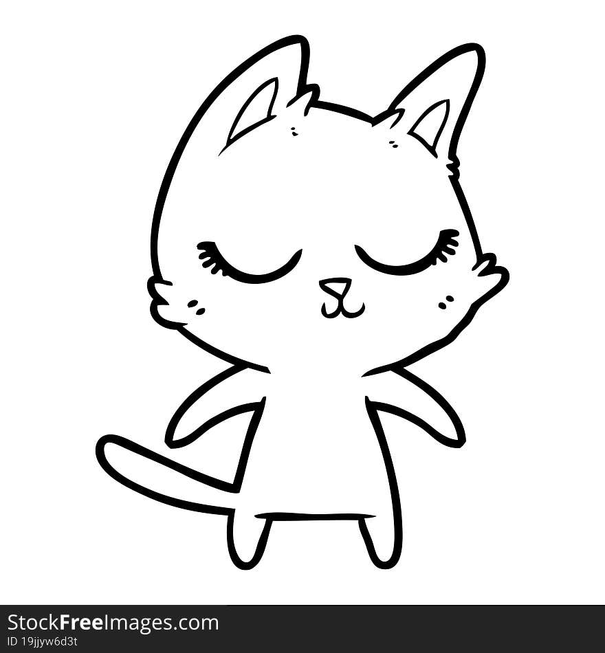 calm cartoon cat. calm cartoon cat