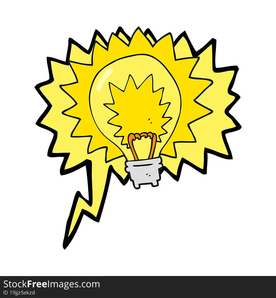 speech bubble cartoon light bulb shining