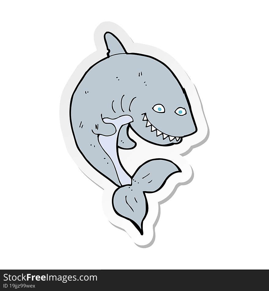 Sticker Of A Cartoon Shark