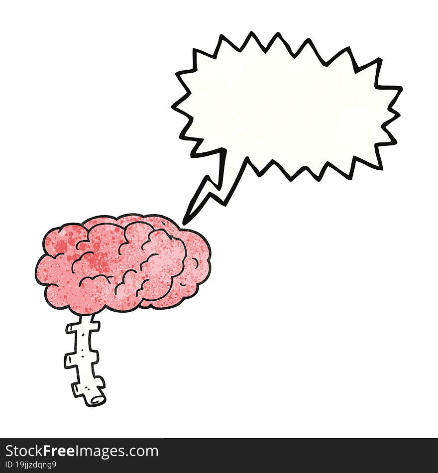 speech bubble textured cartoon brain