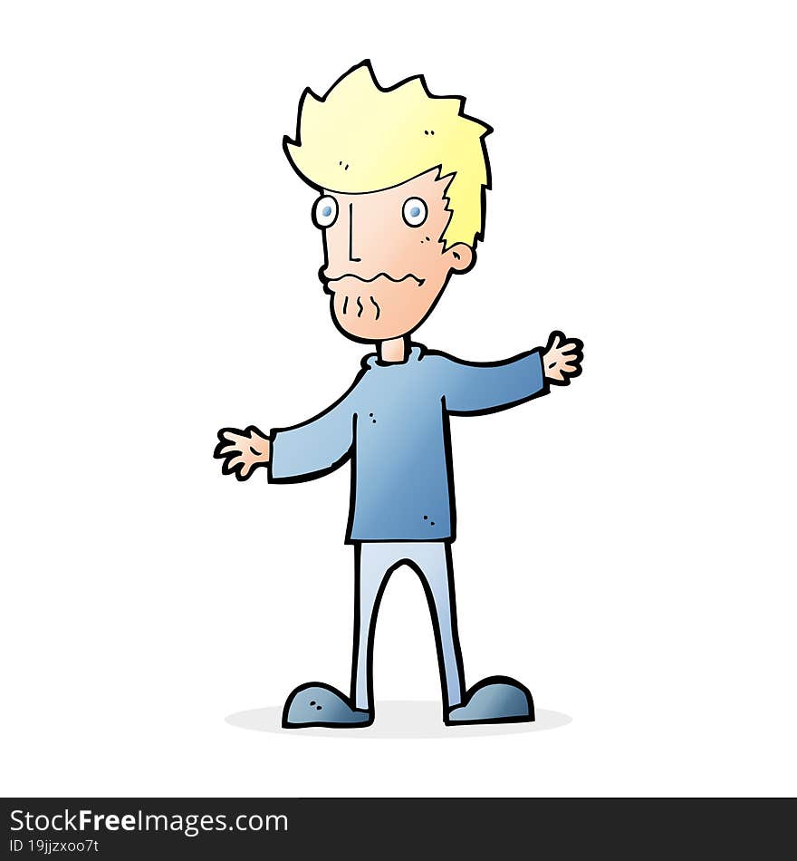 cartoon nervous man