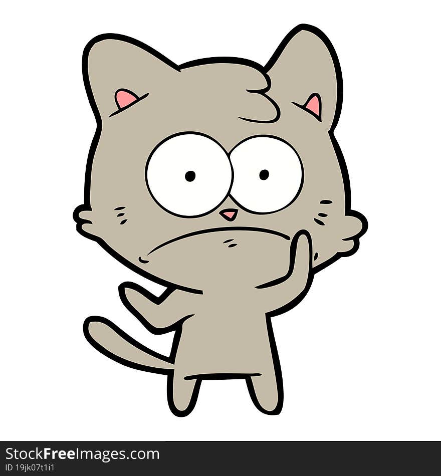 cartoon nervous cat. cartoon nervous cat