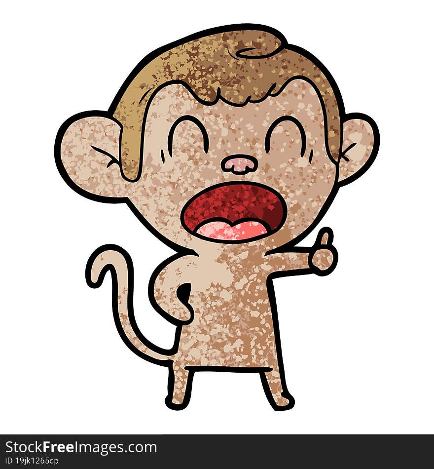 yawning cartoon monkey. yawning cartoon monkey