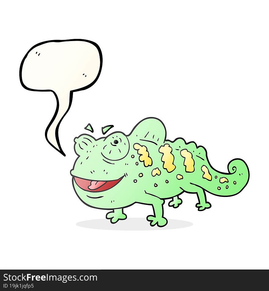 speech bubble cartoon chameleon