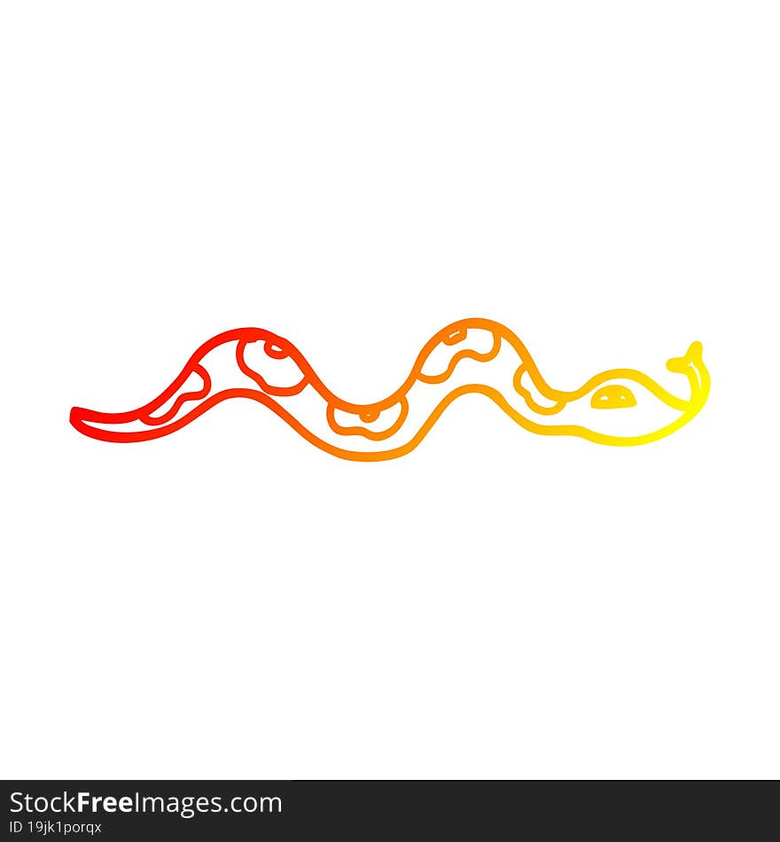 warm gradient line drawing cartoon snake