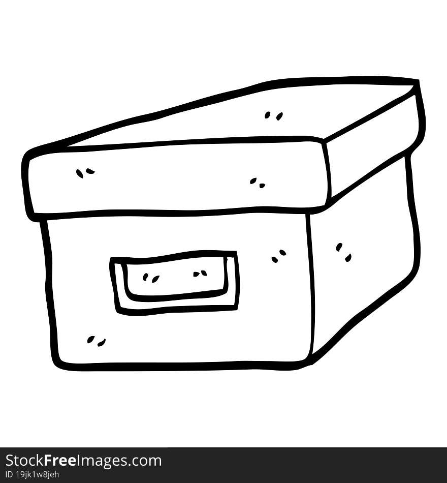 Black And White Cartoon Old Filing Box