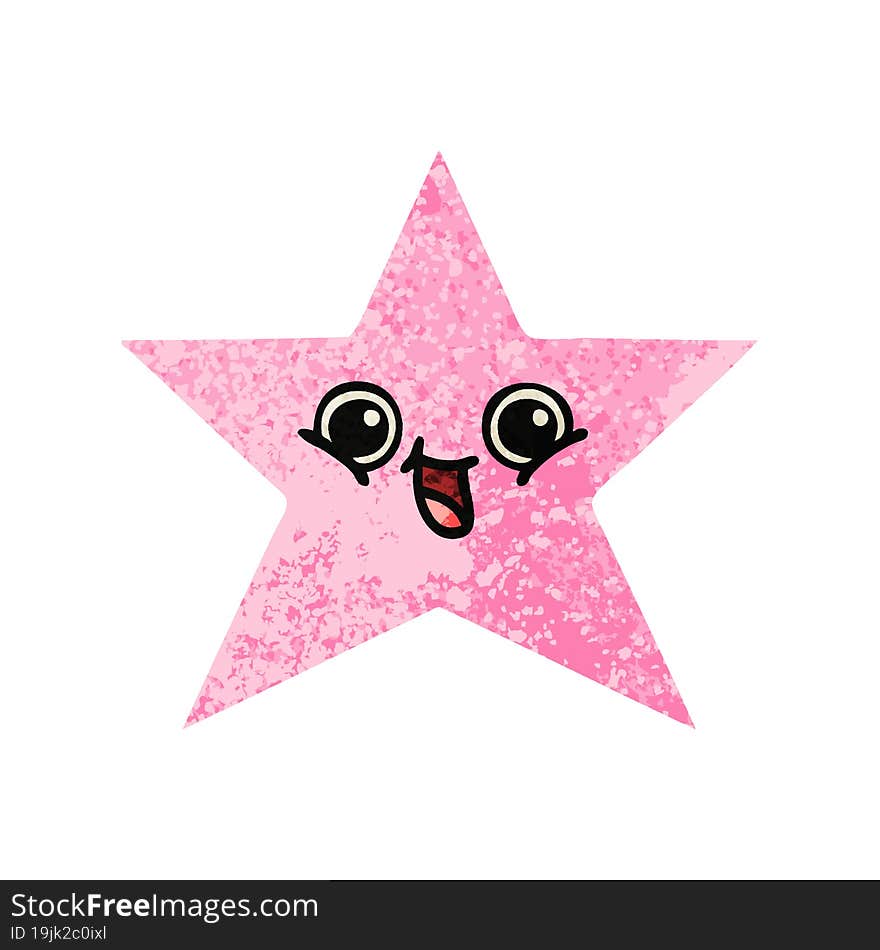 retro illustration style cartoon of a star fish