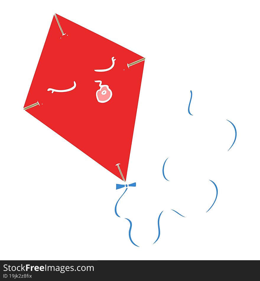 flat color style cartoon kite