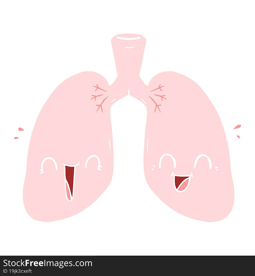 flat color style cartoon happy lungs