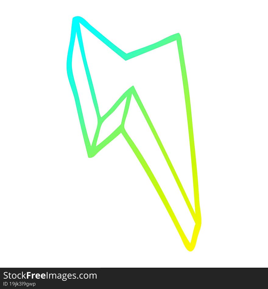 Cold Gradient Line Drawing Cartoon Decorative Lightning Bolt