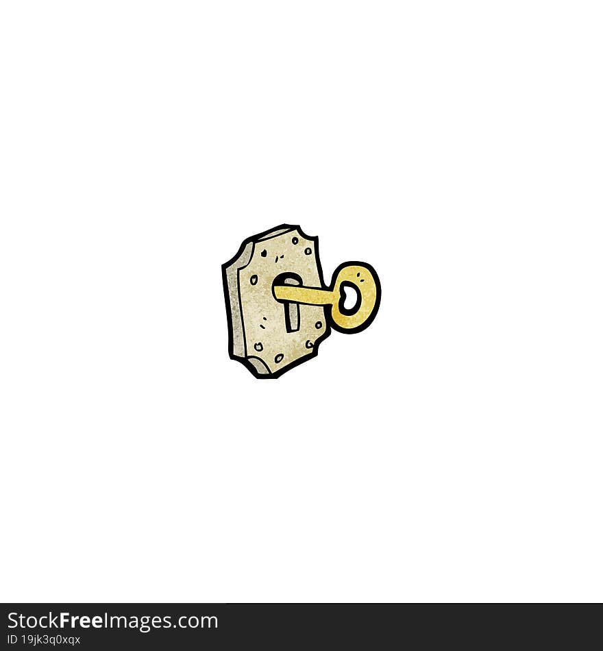 cartoon key in lock