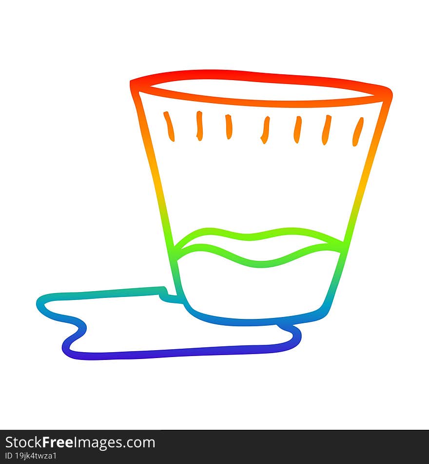 rainbow gradient line drawing cartoon spilt drink